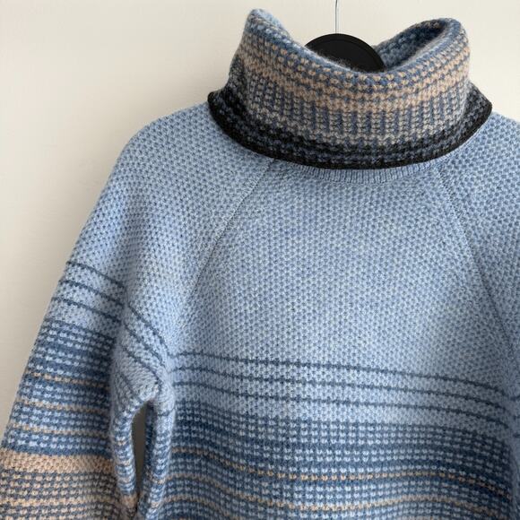 Vintage Alexandra Bartlett Sweater Womens 1X Wool Angora Knit Turtleneck Striped - Picture 2 of 9